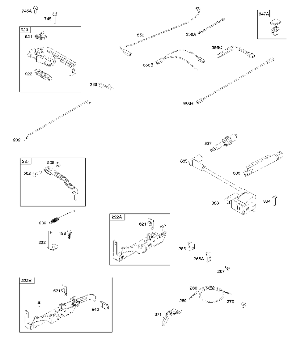 Armature, Controls, Electrical System, Governor Spring, Ignition, Spark Plug Diagram and Parts List for 9P702-0168-F1  Briggs and Stratton Engine